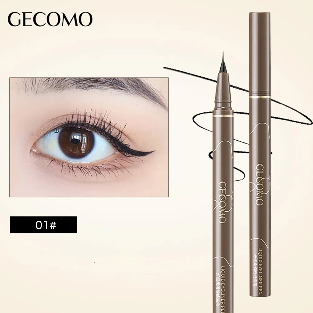 GECOMO Liquid Eyeliner 0.01mm Super Slim Waterproof Quick Dry Long Lasting Color No Smudging Eyeliner Pencil 240625