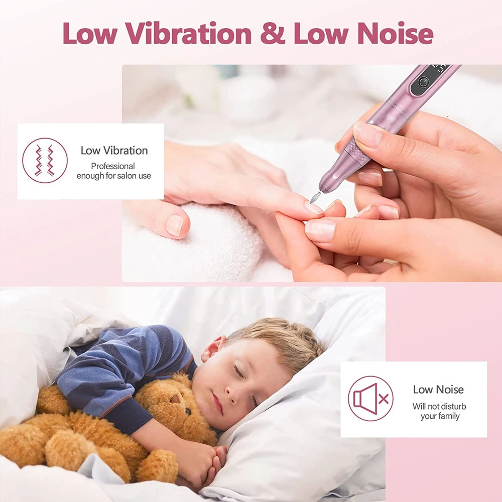 Cordless Electric Nail Drill Machine with LED Display Forward Reverse Direction E File Nail Drill for Acrylic Nails Manicure Set 240625