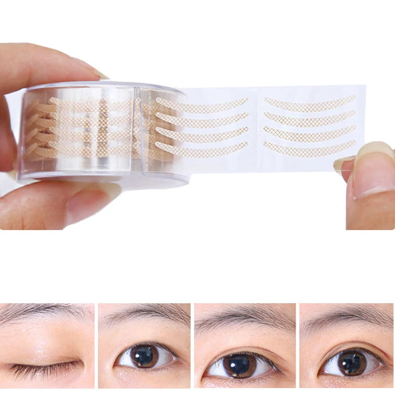 600 Pcs Eye Lift Strips Double Eyelid Tape Clear Gray Eyelid Stripe Big Eyes Invisible Double Fold Eyelid Sticker Makeup Tools 240626