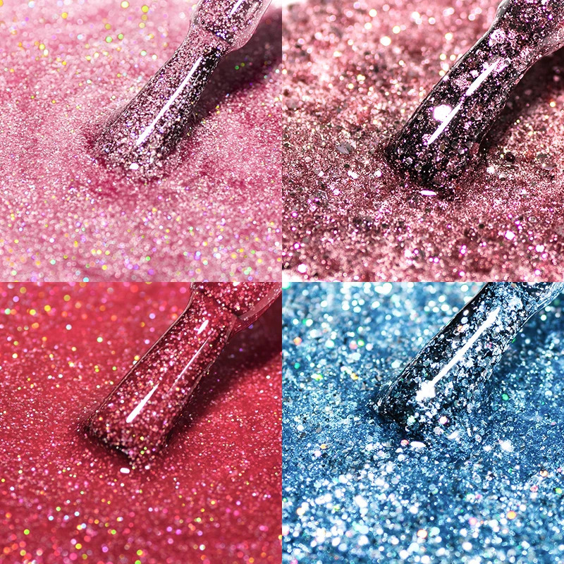 Mtssii 6ml holographic glitter gel nail polish spring color sparkling sequins soap UV LED varnish nail art decoration 240625