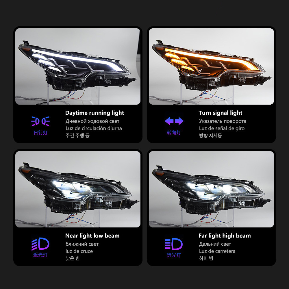 Auto Headlight For Fortuner 20 16-20 20 Upgrade Lexus styling Front Head Light DRL Turn Signal Lights Low High Beam