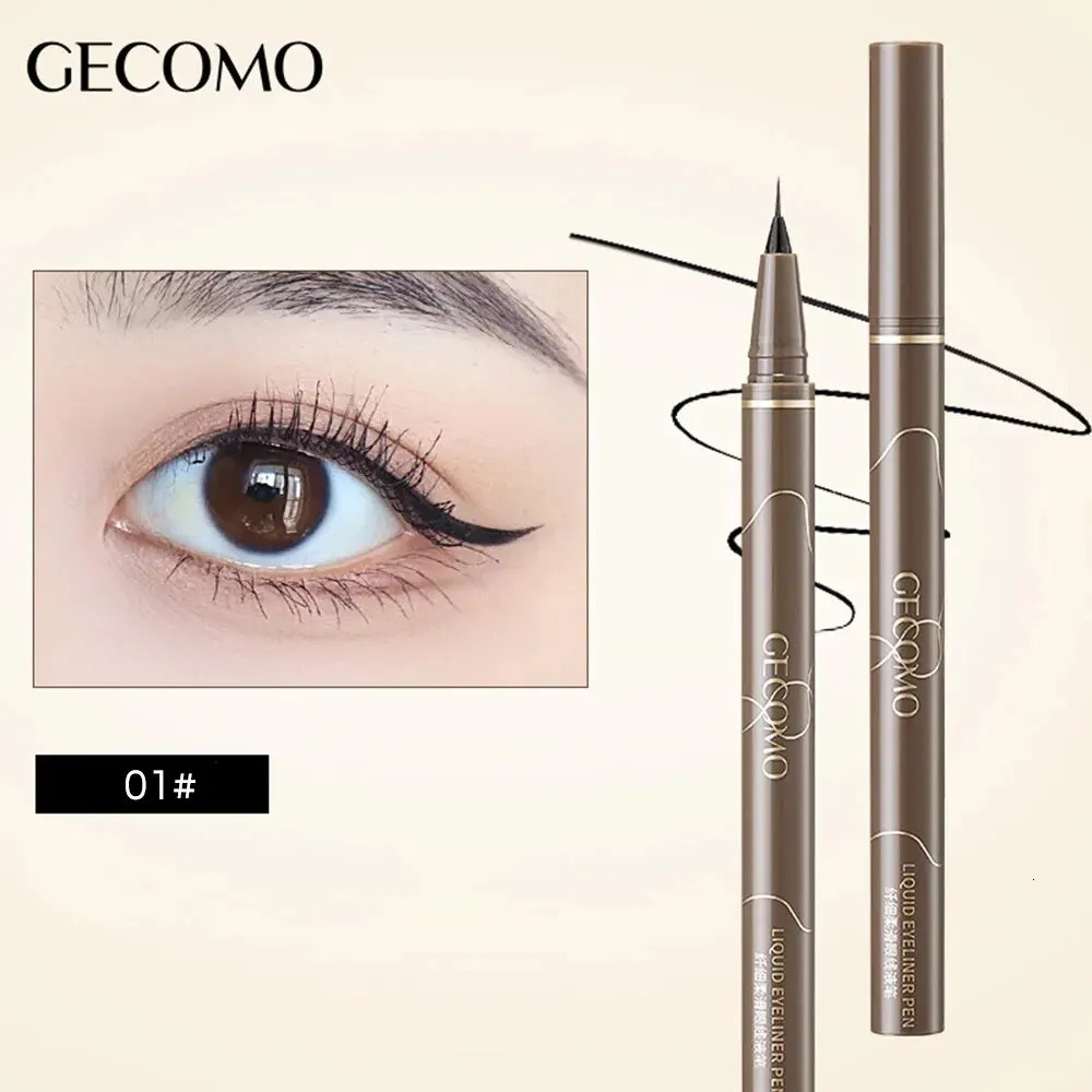 GECOMO Liquid Eyeliner 0.01mm Super Slim Waterproof Quick Dry Long Lasting Color No Smudging Eyeliner Pencil 240626