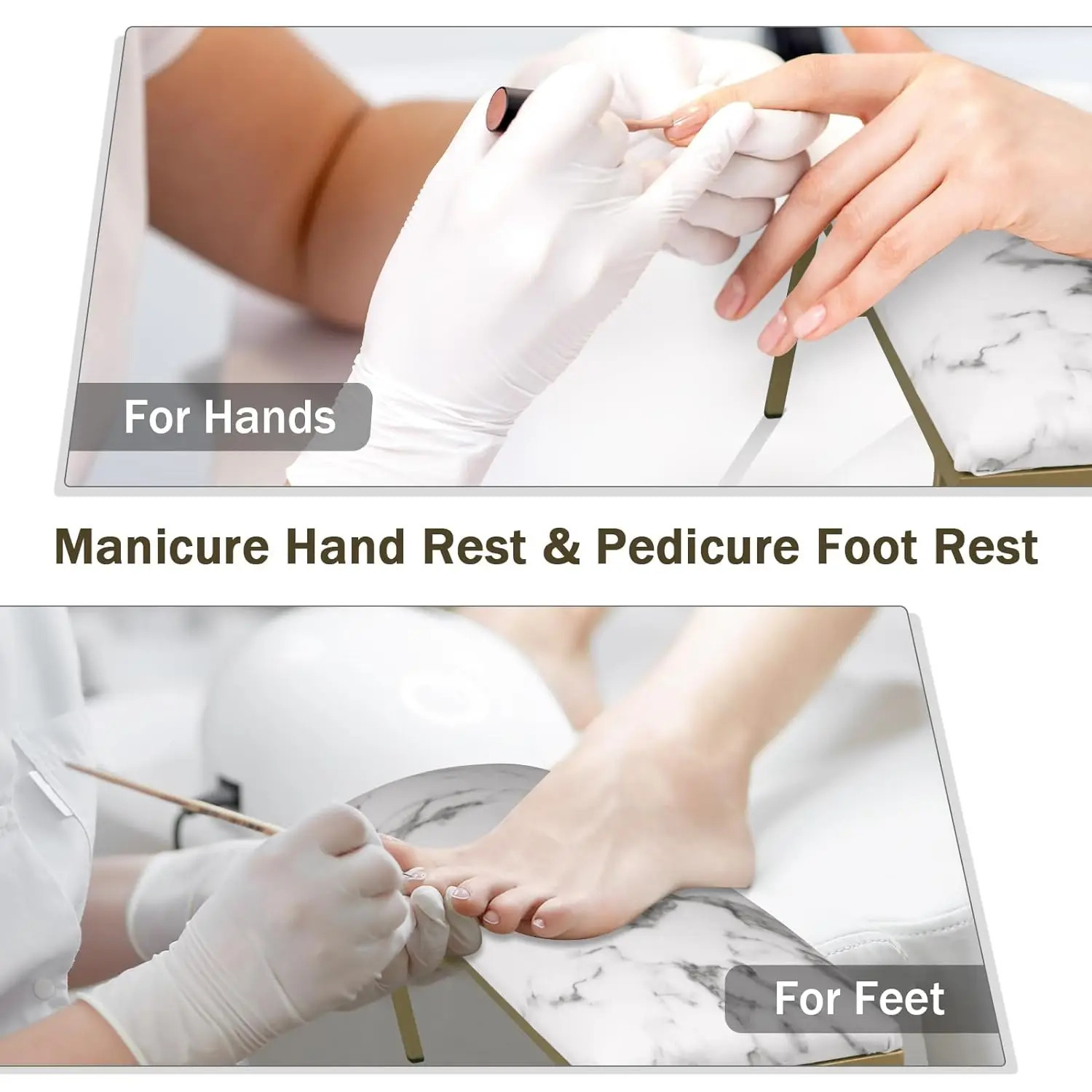 Lootaan Marble Nail Hand Rest Pillow Set PU Leather Hand Cushion Nail Arm Hand Rest For Nails Manicure Table For Nail Salon Tool 240625