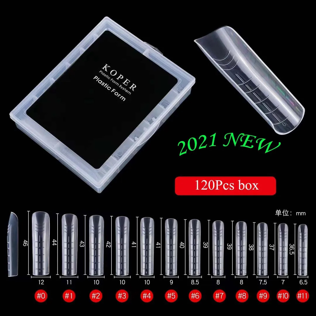 120Pcs Dual Forms Finger Top Forms For False Nail Art Tips Upper Form For Poly Nail Gel Extension Building Mold Nail Forms 240625