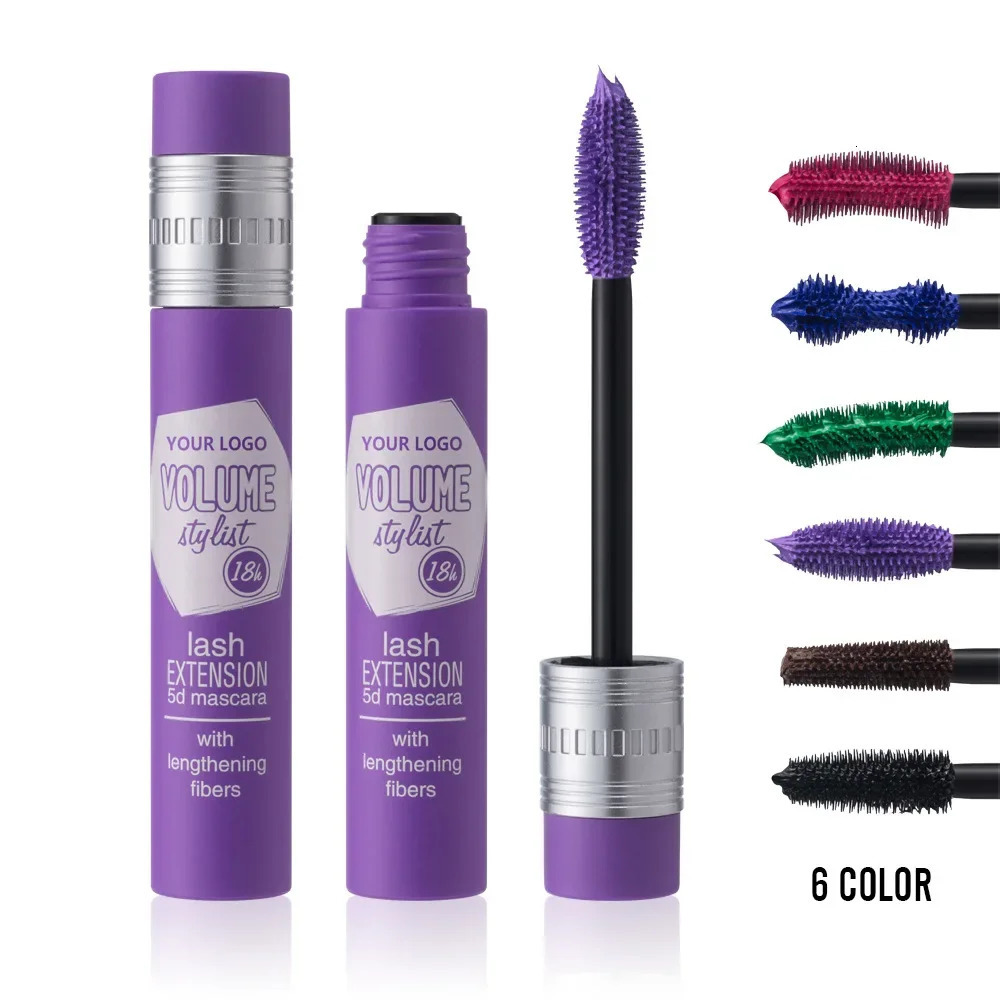 Waterproof Color 5D Mascara Quick Dry Not Blooming Blue Purple Gold Black Curling Lengthen Long Eyelash Color Mascara 240625
