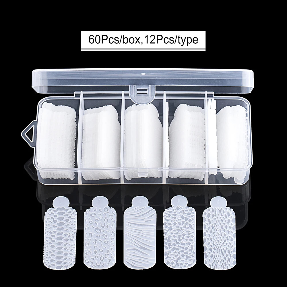 60pcs Dual Form French Forms Silicone Pad Quickly French Line Guides Nail Mold Duet System for Poly Nail Gel Reusable Type 240625