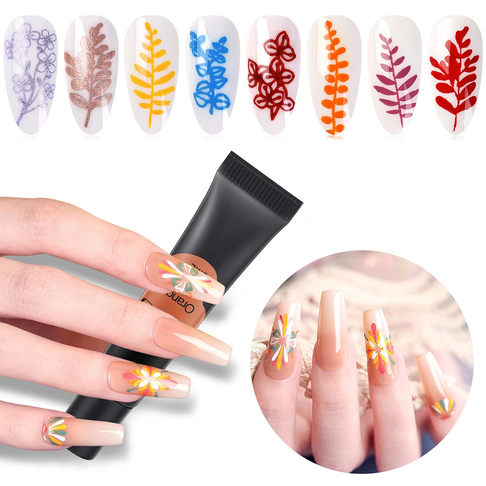 10 nail punching gel polishing set for nail punching plate template 8ml UV LED Soak Off gel printing process tool printing gel 240625