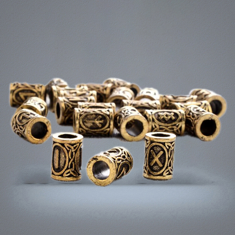 24pcs Top Silver Norse Viking Runes Charms Beads Findings For Bracelets For Pendant Necklace For Beard Or Hair Vikings Rune Kits