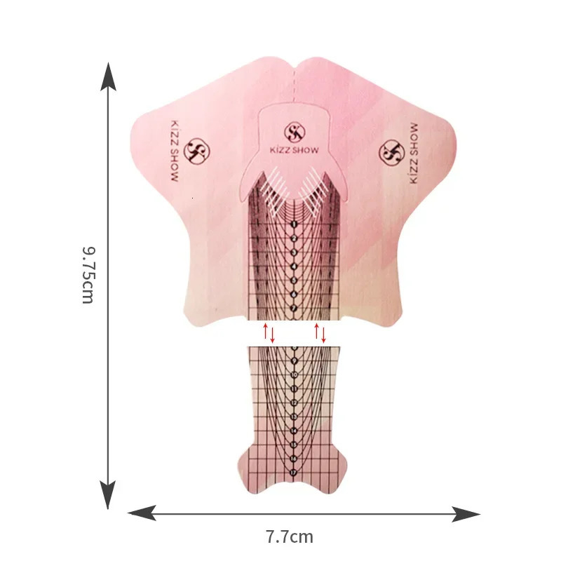 100pcs French Nail Form Tips Pink Nail Extension Art Tools For Nails Gel Extension Sticker Acrylic Manicure Paper Holder 240625