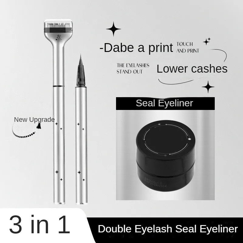 Lower Eyelash Stamp Professionnelle Eyelash Seal Eyeliner Pen Waterproof And Sweat Proof Eye Liner 2 In 1 240626