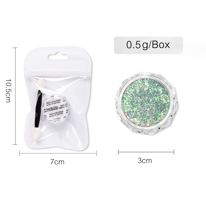 NICOLE DIARY Auroras Reflective Giltter Sequins Sparkly Flash Crystal Pigment Dip Chrome Powder Nails DIY Dust Nail Supplies 240625