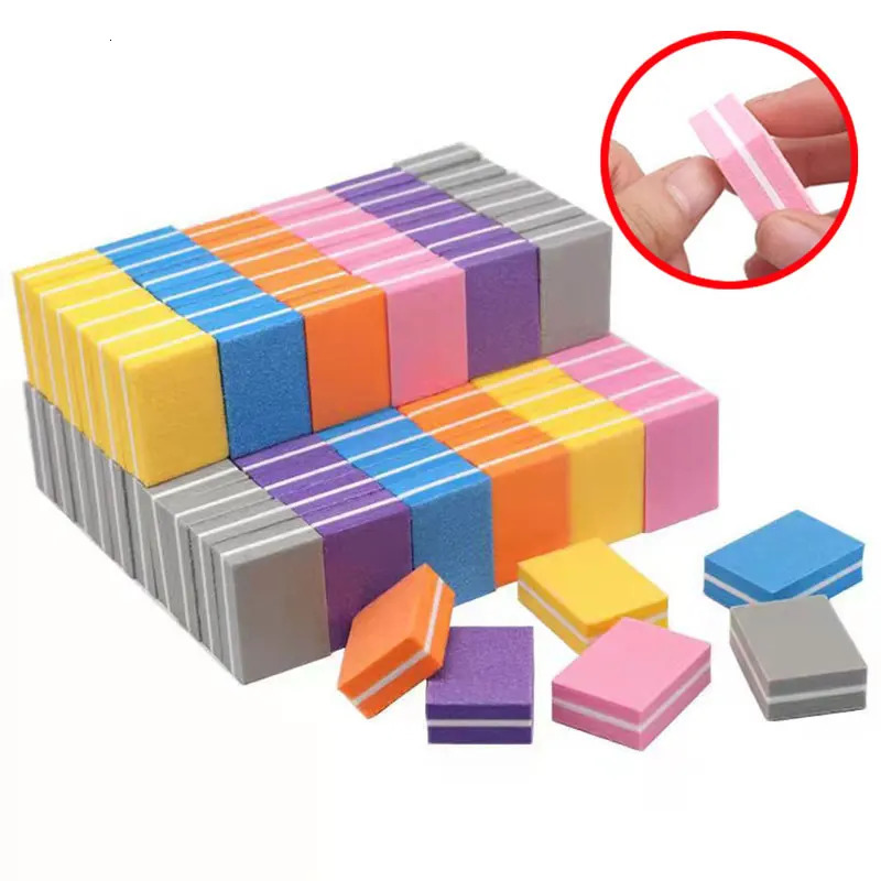10203040Pcs Coloful Nail Sponge Nail File Buffer Block Buffing Sanding Professional Nail Tools Double sided Pedicure Manicure 240625