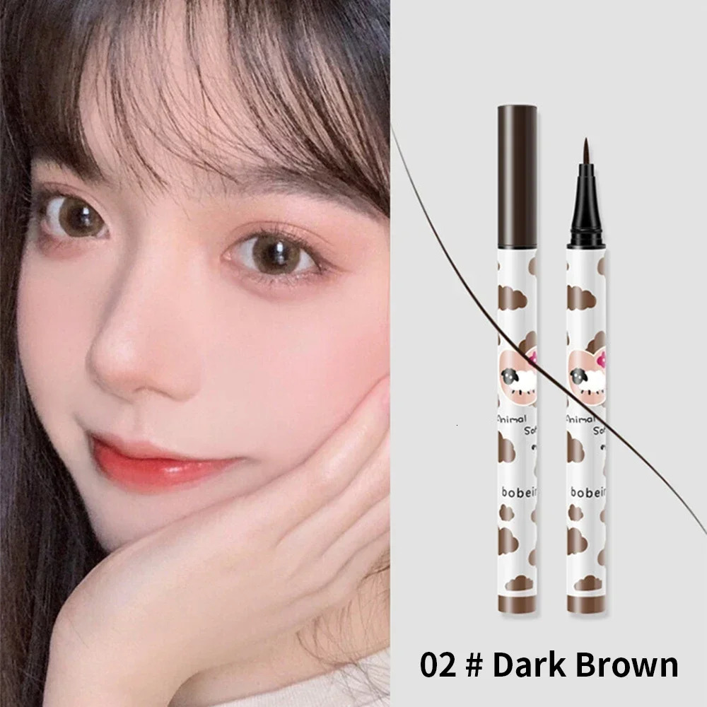 Waterproof Quick Dry Liquid Eyeliner Lying Silkworm Eyelash Pen Long-lasting Black Brown Eyeliner Pencil Beauty Eyes Makeup Tool 240625