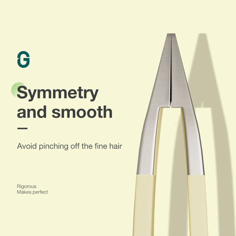 MR.GREEN Curve Handle Eyebrows Tweezers Professional Fine Hairs Puller Makeup Tools Stainless Steel Beauty Clips Removal 240626