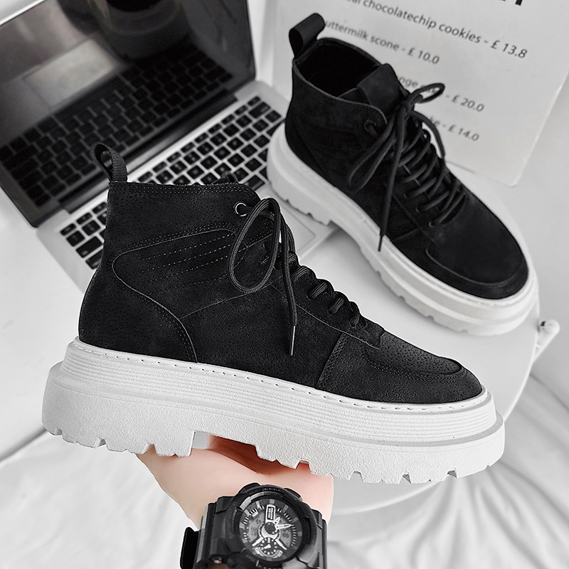 Martin boots men's British style biker boots high-top leather boots trend Hong Kong style 2024 fall and winter new work shoes large size 232