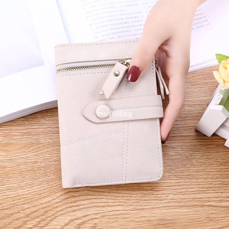 High quality practical wallet for western-style women short Korean version trendy and fresh multifunctional folding and versatile small money foreskin