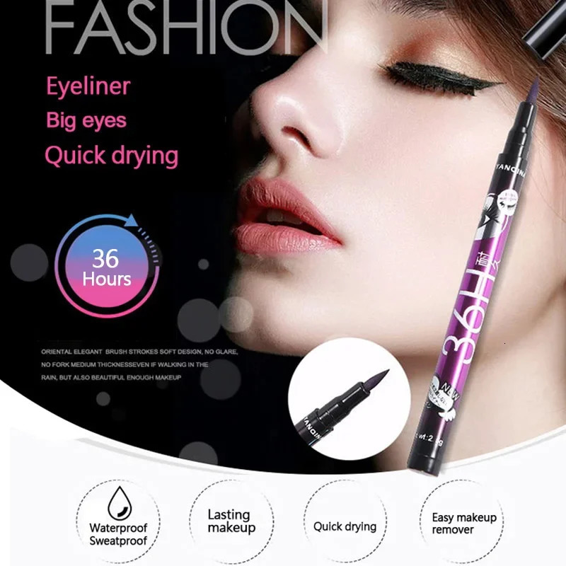 Waterproof Eyeliner Pencil 36H Long-Lasting Precision Black Liquid Eye Liner Pen Makeup Quick-Dry No Blooming Cosmetics Tool 240625