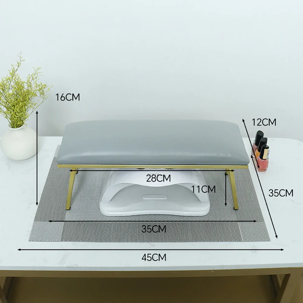 ANGNYA Nail Hand Pillow Set Heighten Nail Table Manicure Table Nail Stand Cushion Nail Mat Pad Iron Leather Arm Rest for Nails 240625