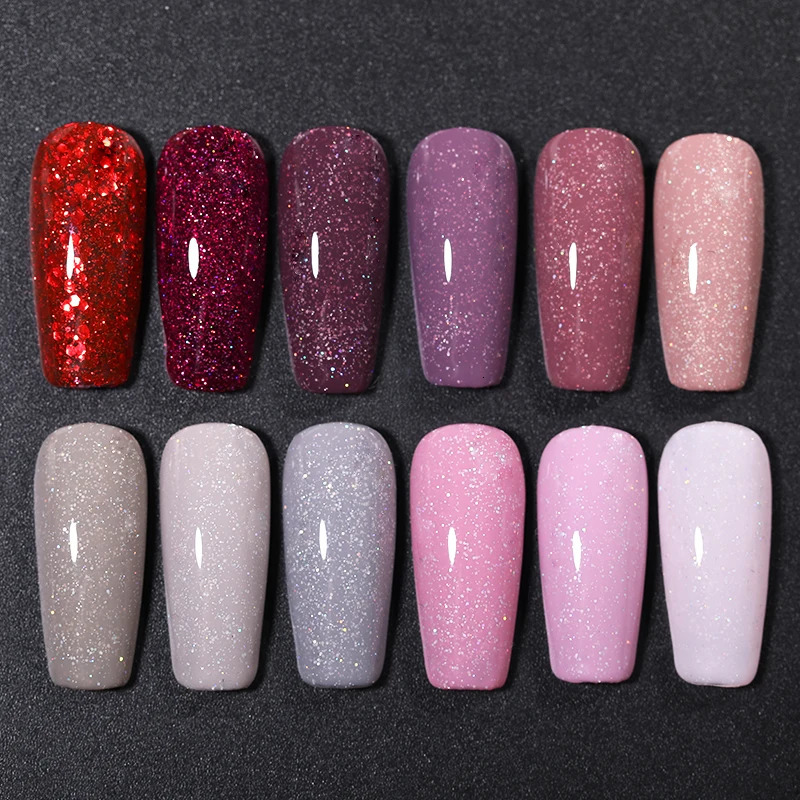 UR SUGAR 7.5ml Shiny UV gel nail polish Shiny sequin soap UV gel varnish Color nail polish DIY nail art Poland 240625