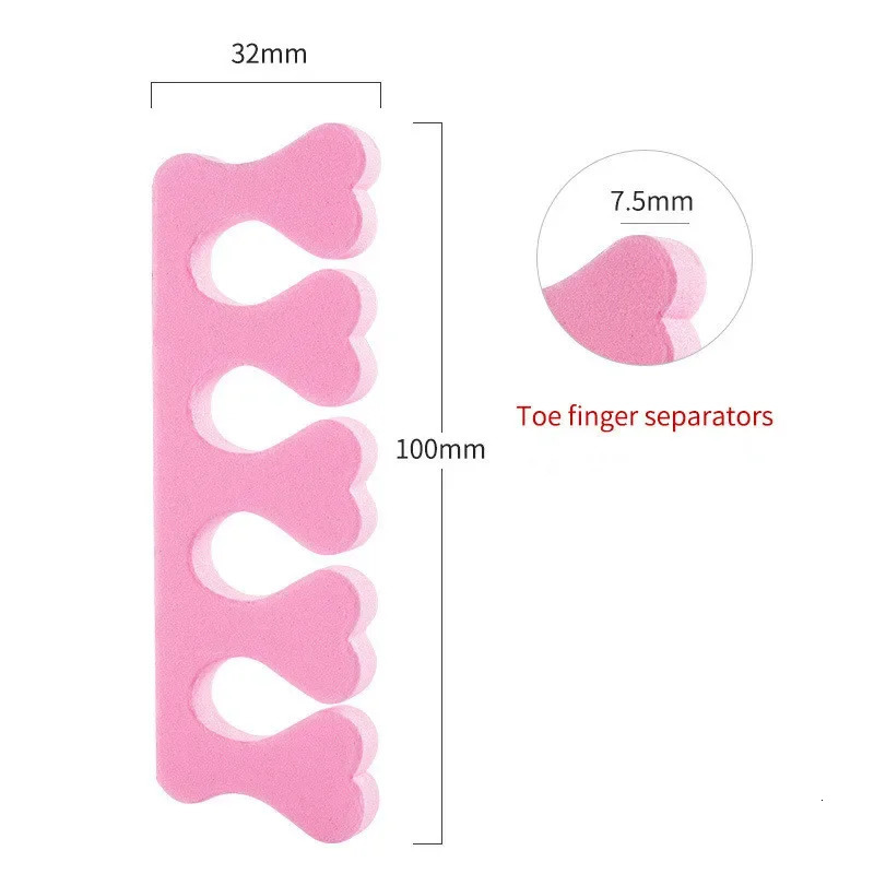 Soft Pink 100pcs Finger Toe Separators Manicure Pedicure Foot Care Compressed Sponge Nail Art Tools Suitable For Men And Women o240625