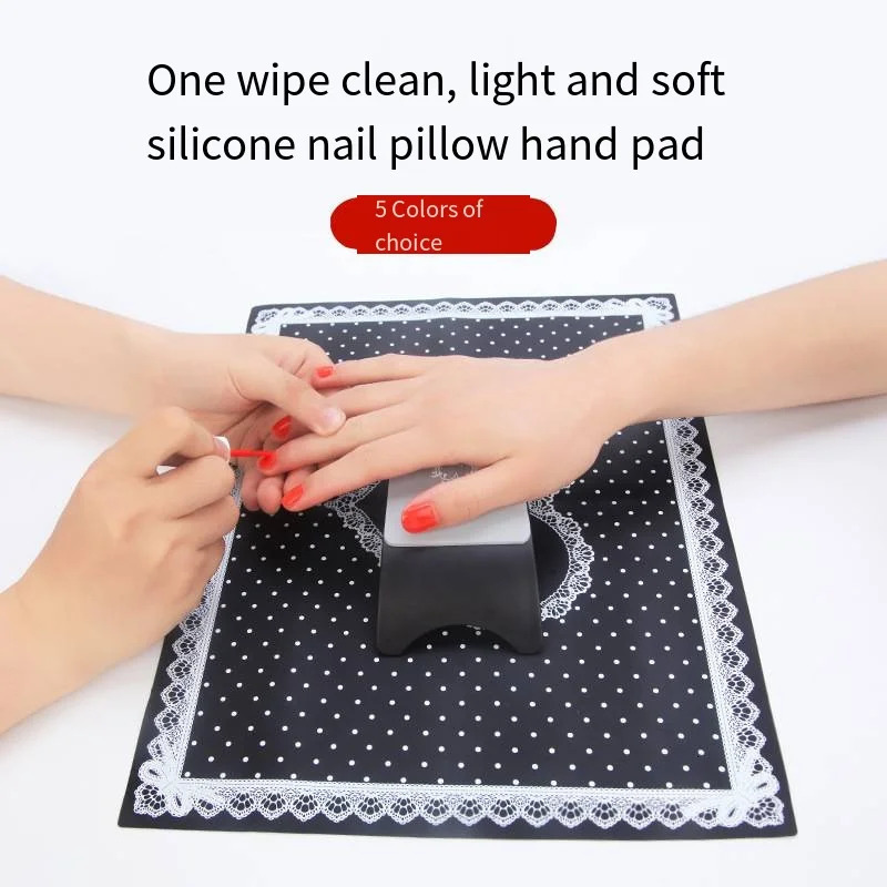 TC Japanese Soft Nail Silicone Hand Pillow Hand Cushion Tablecloth Pillow Mat PVC Washable Folding Full Set of Tools 240625