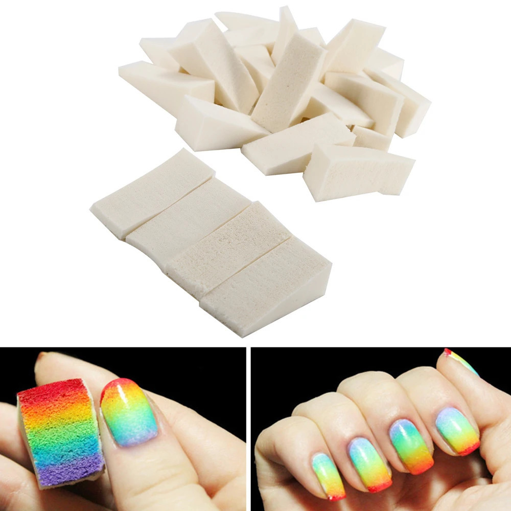 24pcs Creative Manicure Kits Sponge Nail Art Polish Gradient Color Changing Stamping Sponge Easy Transfer DIY Manicure Tools 240625