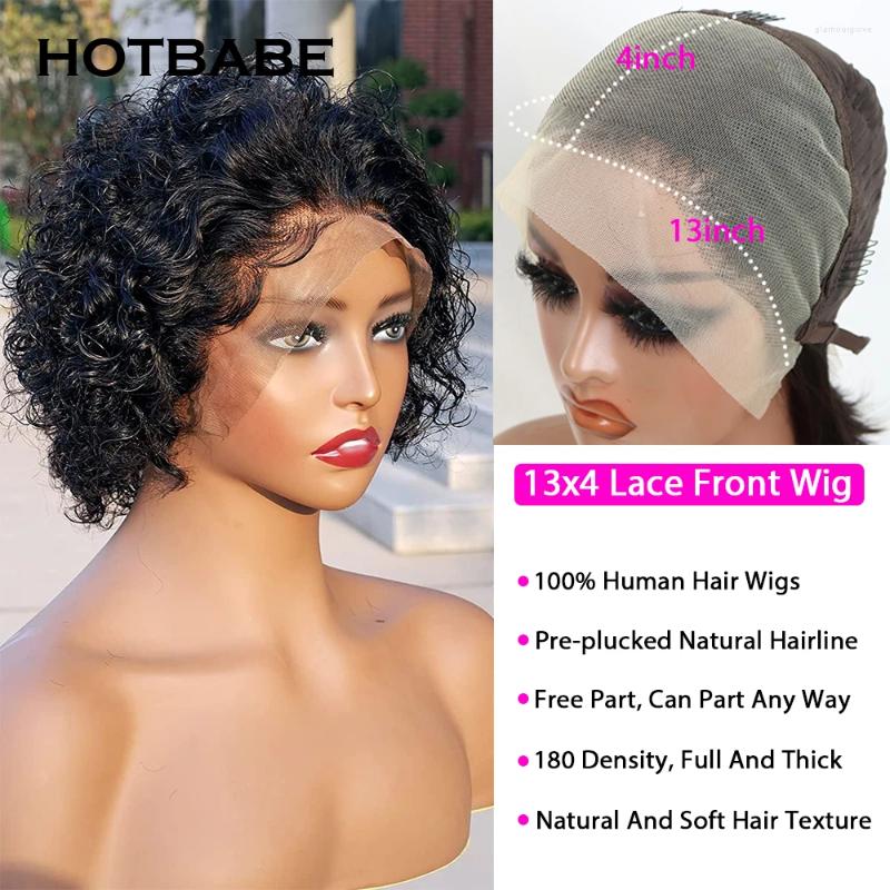 13x4 Lace Pixie Cut Wig Short Curly Bob Transparent Wigs For Women Honey Blonde Frontal Brazilian Preplucked 180%