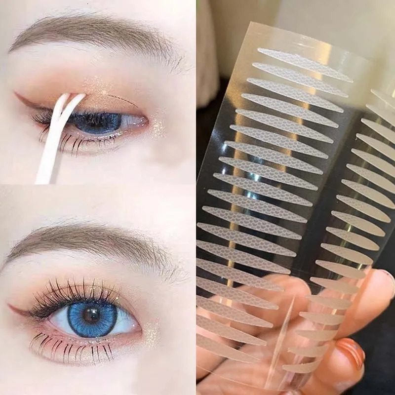 Invisible Double Eyelid Sticker Mesh Olive-shaped Eyelid Tape Self-adhesive Waterproof Anti-sweat Natural Eye Lift Tape Makeup 240626