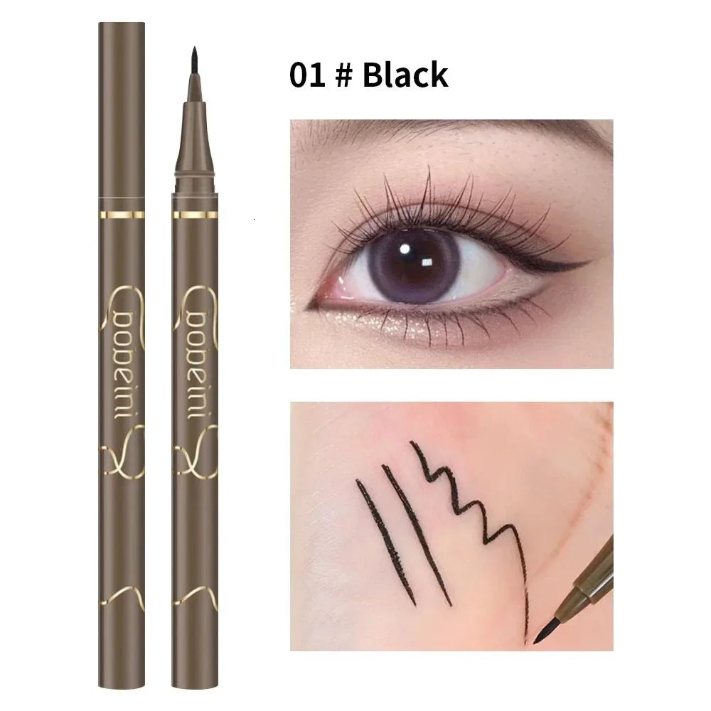 Waterproof Quick-drying Liquid Eyelinerultra-fine Matte Black Brownlong-lasting Silkworm Eyelinereye Makeupgifts 240626
