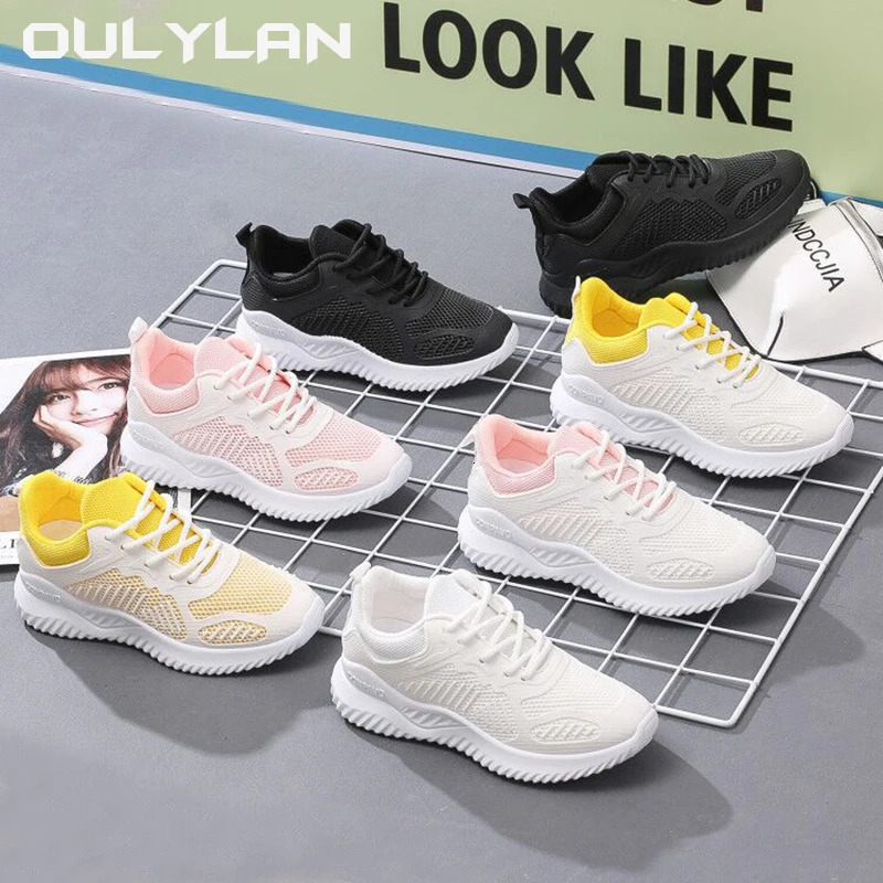 White Women Coconut Sports Spring/Summer Running Casual Mesh Sneaker Breathable Womens Shoes A005 2