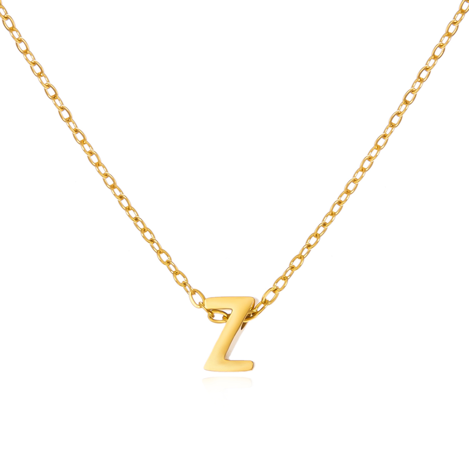 Luxury Designer Stainless Steel 26 Capital Letters Necklace for Women Initial Pendant High Quality Elegant Alphabet Jewelry Dainty Gift Wholesale Pric