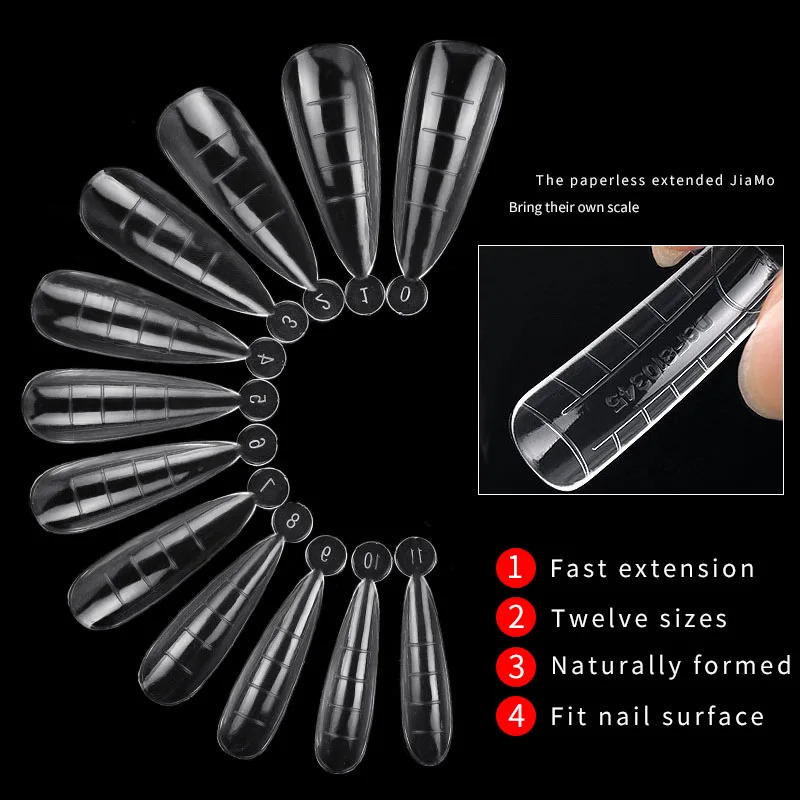 120 PcsSet Clear Dual Forms Nail System Full Cover Quick Building Gel Mold Tips Nail Extension Molds Upper Forms For Nails Tips 240625