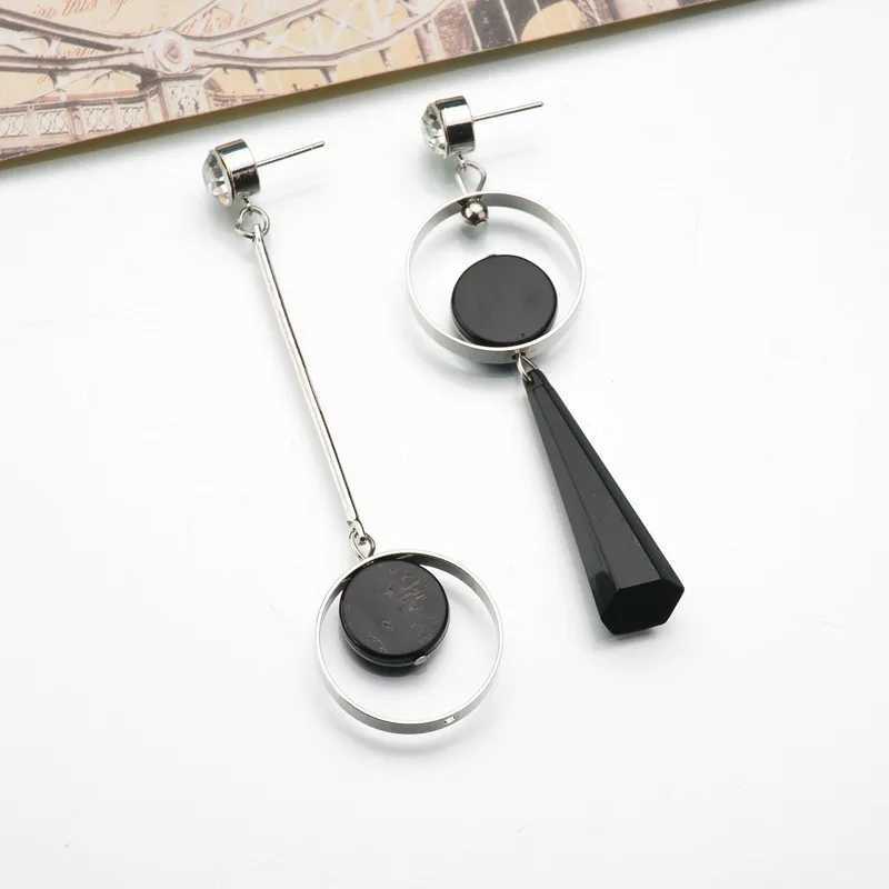 Charm Asymmetric AB Version Circle European And American Fashion Exaggerated Long Earrings Personality Pendientes Boucle OreilleFemme