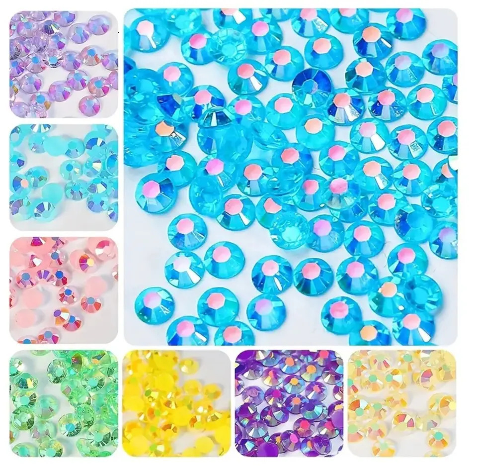 3500 circular resin flat bottomed colorful sparkling Rhinestone DIY 3D nail art decorative accessories 240625