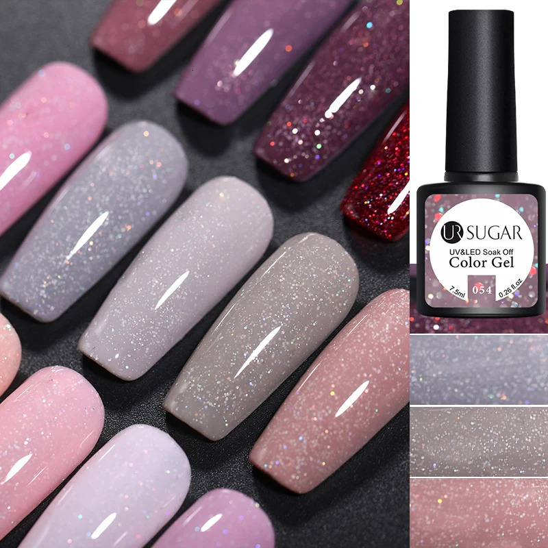 UR SUGAR 7.5ml Shiny UV gel nail polish Shiny sequin soap UV gel varnish Color nail polish DIY nail art Poland 240625