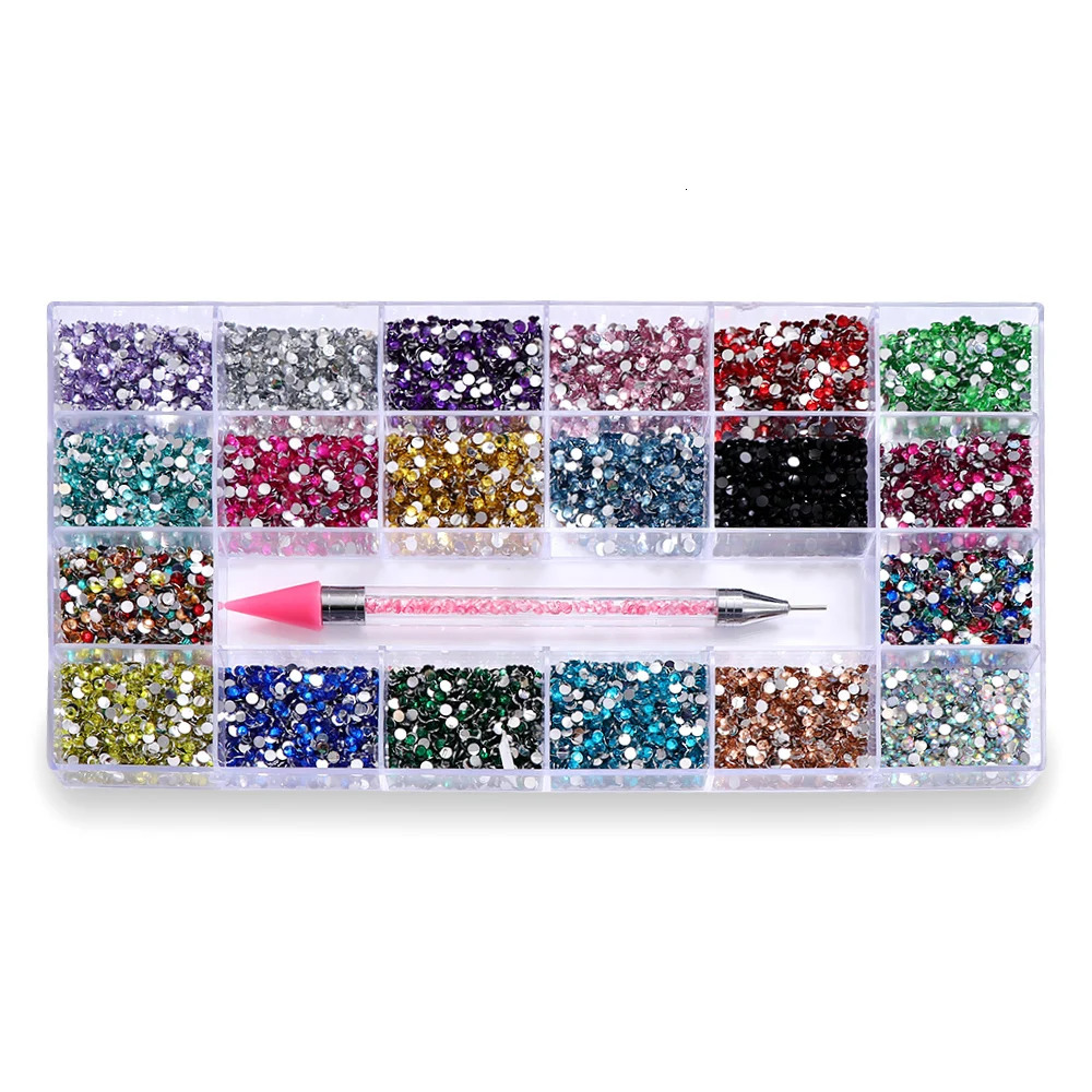 m transparent AB crystal water diamond set with circular resin flat color sparkling gemstone nail accessories DIY 3D nail art decoration 240625