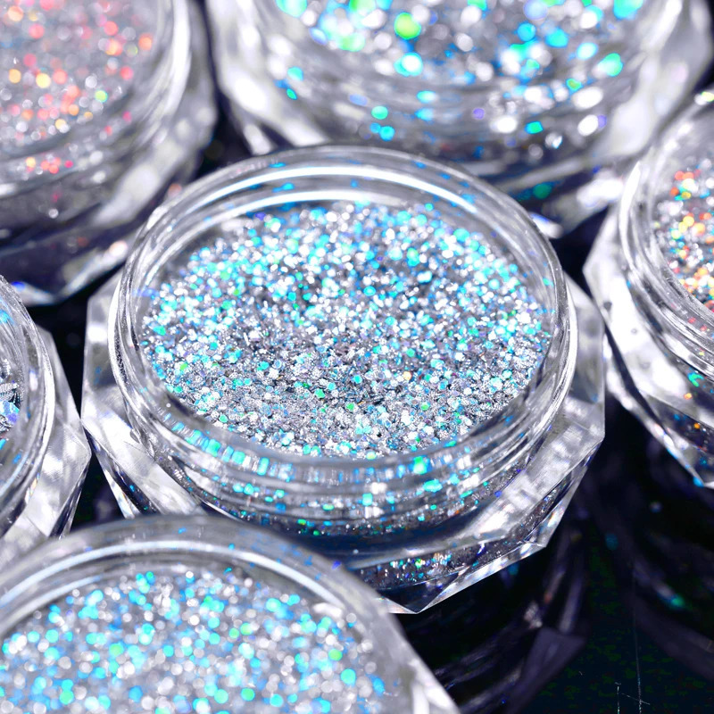Reflective Nail Powder Reflection Glitter Nail Shinning Crystal Rhinestone Sequin Chrome Pigment UV Gel Polish Nail Decoration 240625