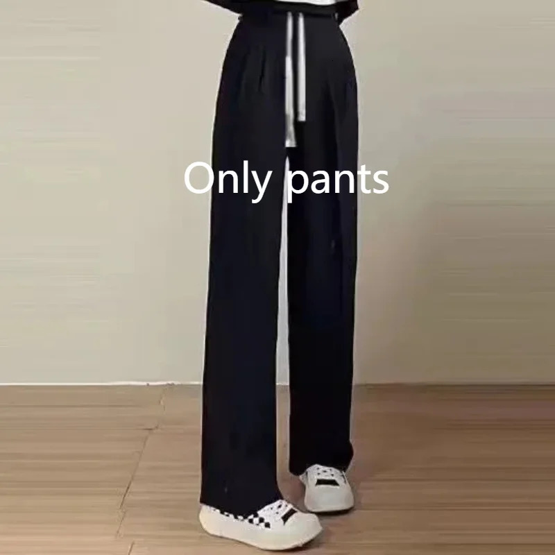 SpringSummer Set Womens Korean Fashion Denim Shirt Jacket Tshirt with Casual Pants Three Piece Set 240618