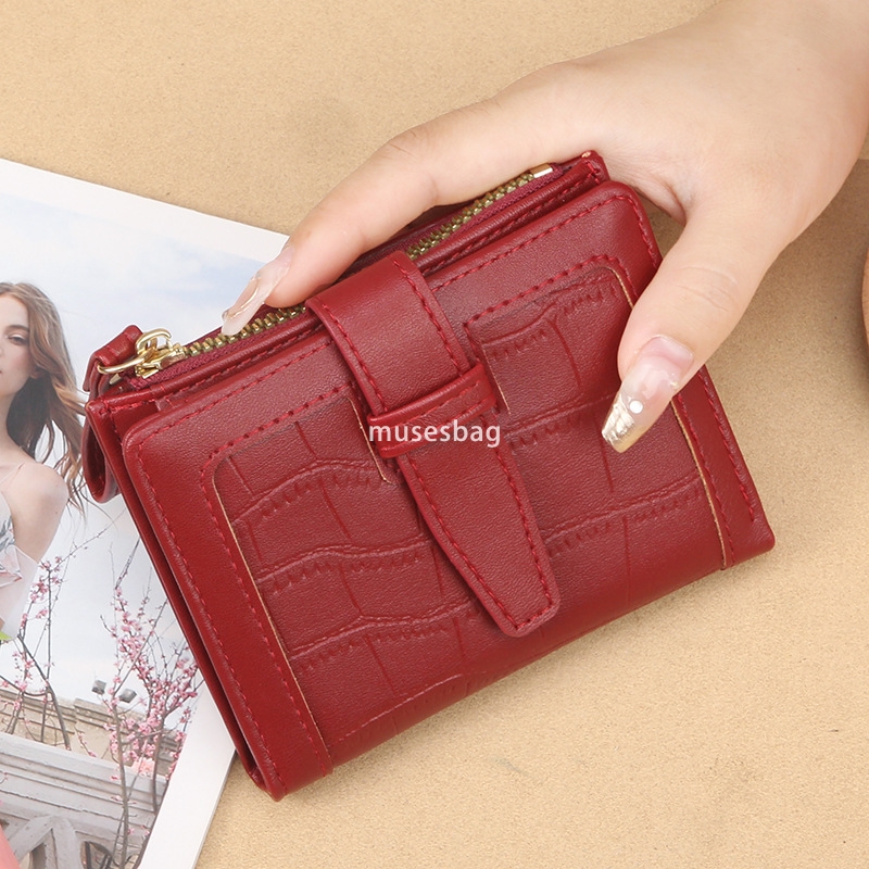 Korean Women's Fashionable Small Wallet Solid Color Simple Casual Zipper Multi Card Practical Large Capacity Student Small Fresh New Wallet Zero 