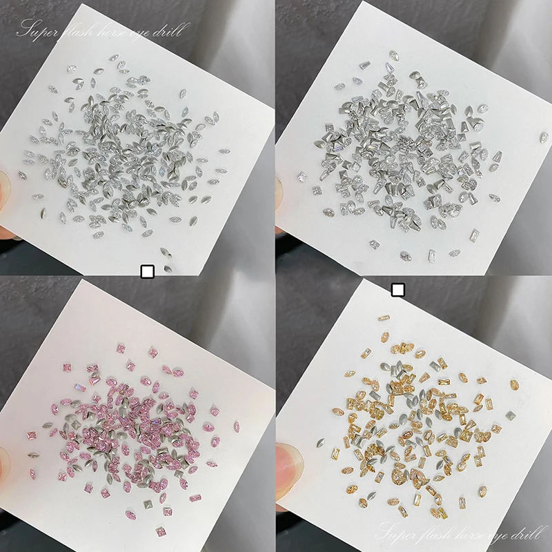 50 pieces of mini shaped crystal sharp bottom diamond K9 sparkling jewelry nail charm art Rhinestone DIY decorative accessories 240625