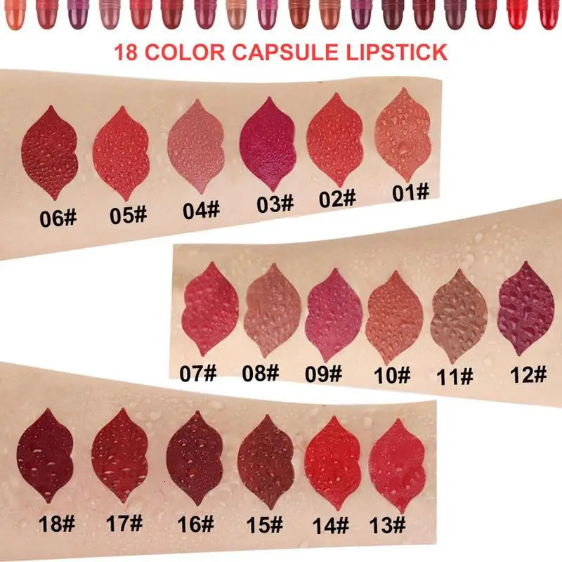 Lipstick Set 18Colors Matte No-stick Cup Long Lasting Matte Lipstick Waterproof Moisturizer Lip Glosses Makeup Velvet Beauty 240626