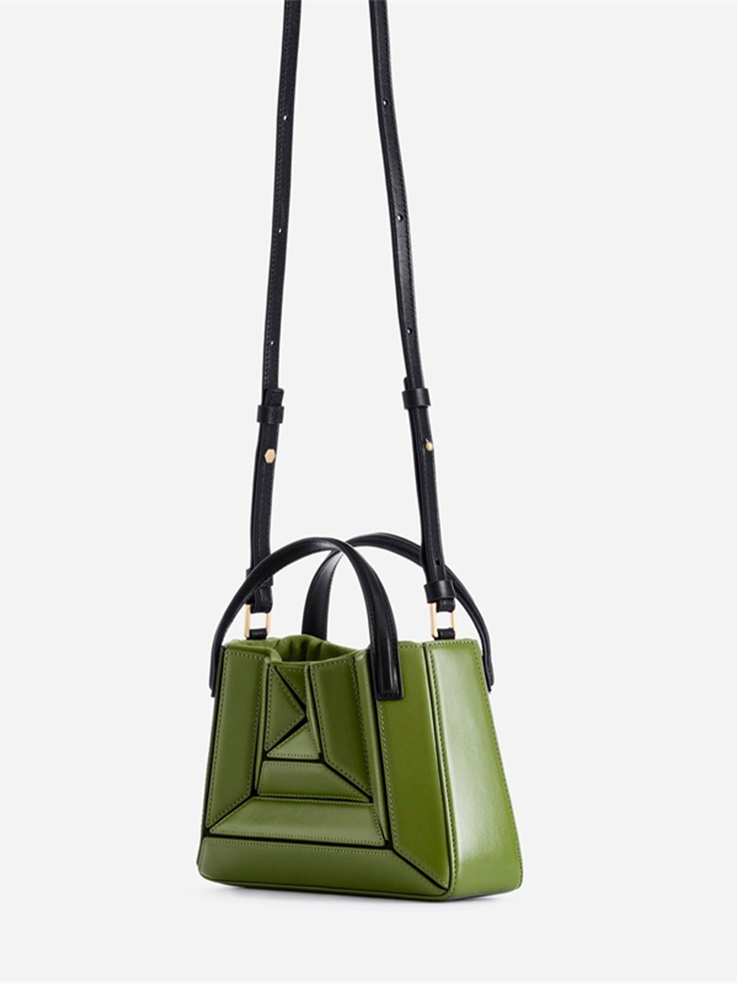 Street trend fashion shoulder bag simple and atmospheric with a tangram splicing color contrast silver bag fashionable and trendy mini bag women'