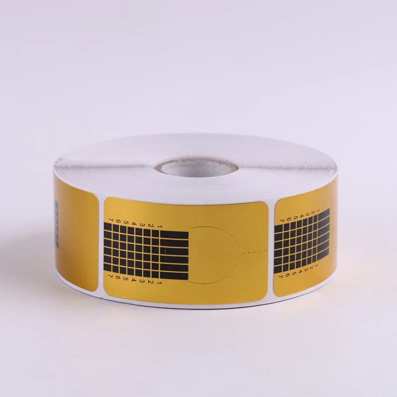 500pcs Professional Acrylic Curve Nails Gel Nail Extension Nail Art Guide Form Gold 240625