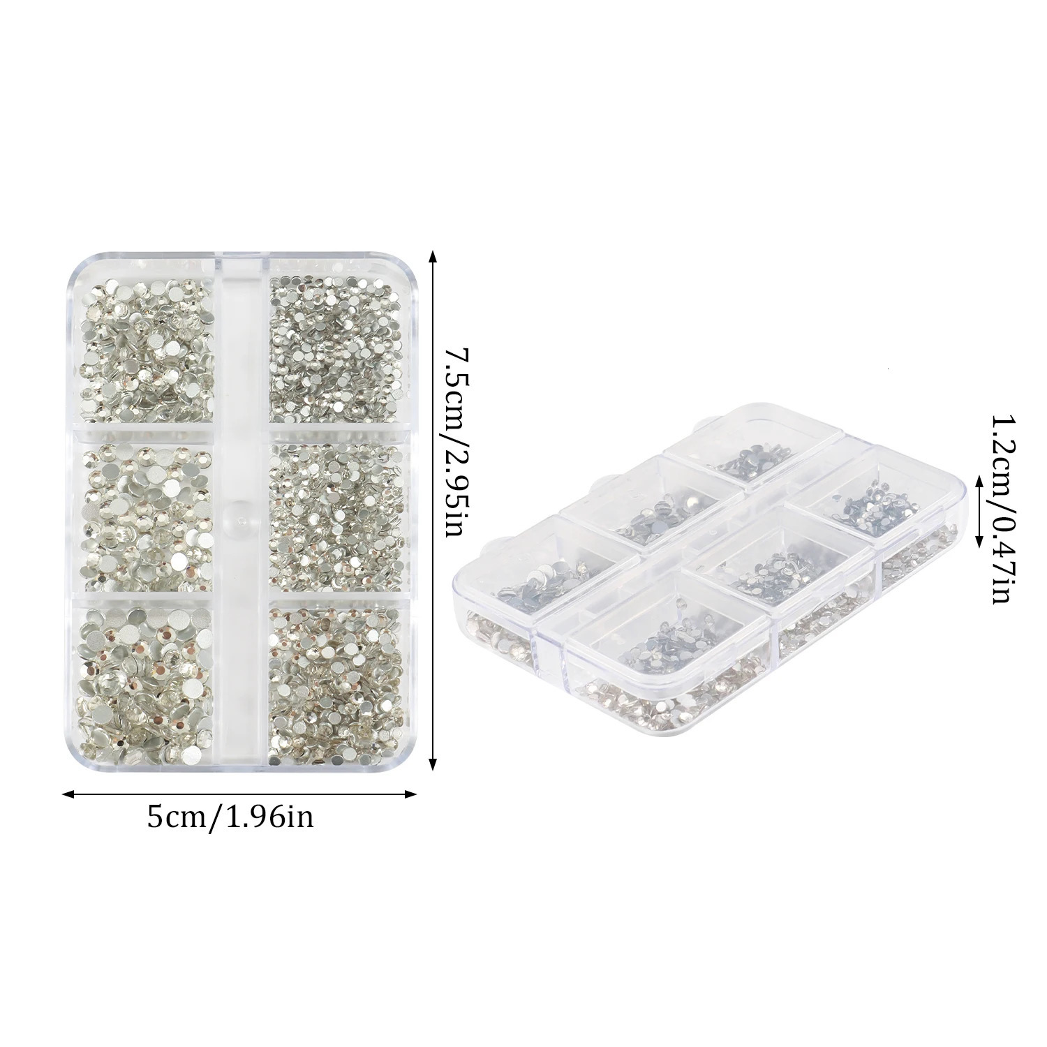 1 box of large-sized AB crystal nail water diamond flat bottomed crystal transparent diamond gemstone DIY nail art decoration tension stone 240625