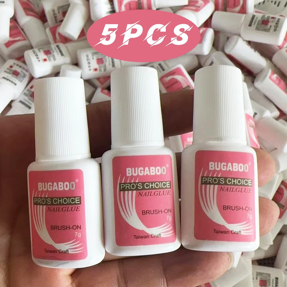 5PCS Quick Drying Nail Glue Super Strong Nail Rhinestones Glue for Acrylic Fake Tips Nail Gel Glue Manicure Tools 7gbottle 240625