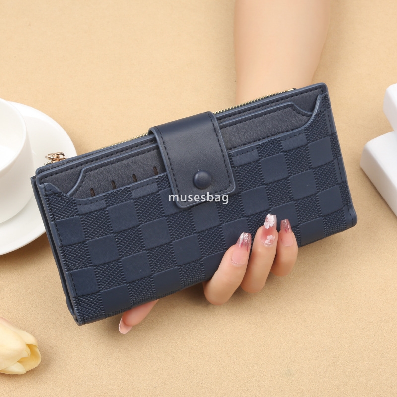 Fashionable women's designer high-end handbag wallet long Korean version with contrasting color patchwork zipper tassels practical high-capacity 
