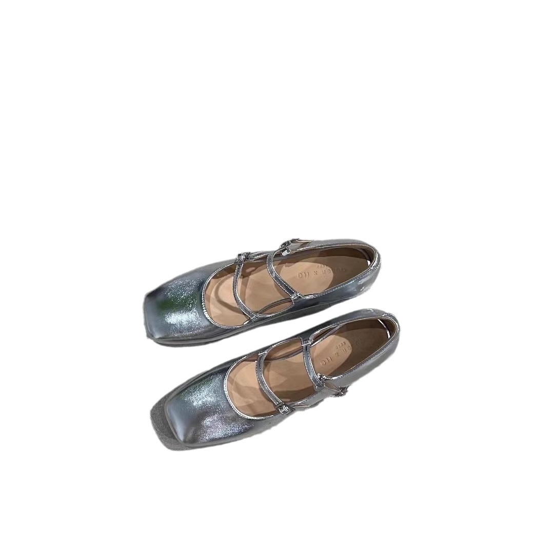 Block Heel Black Mary Jane Small Leather Shoes Women's Shoes 2024 New Summer French Evening Evening Black Spring and Autumn Shoes