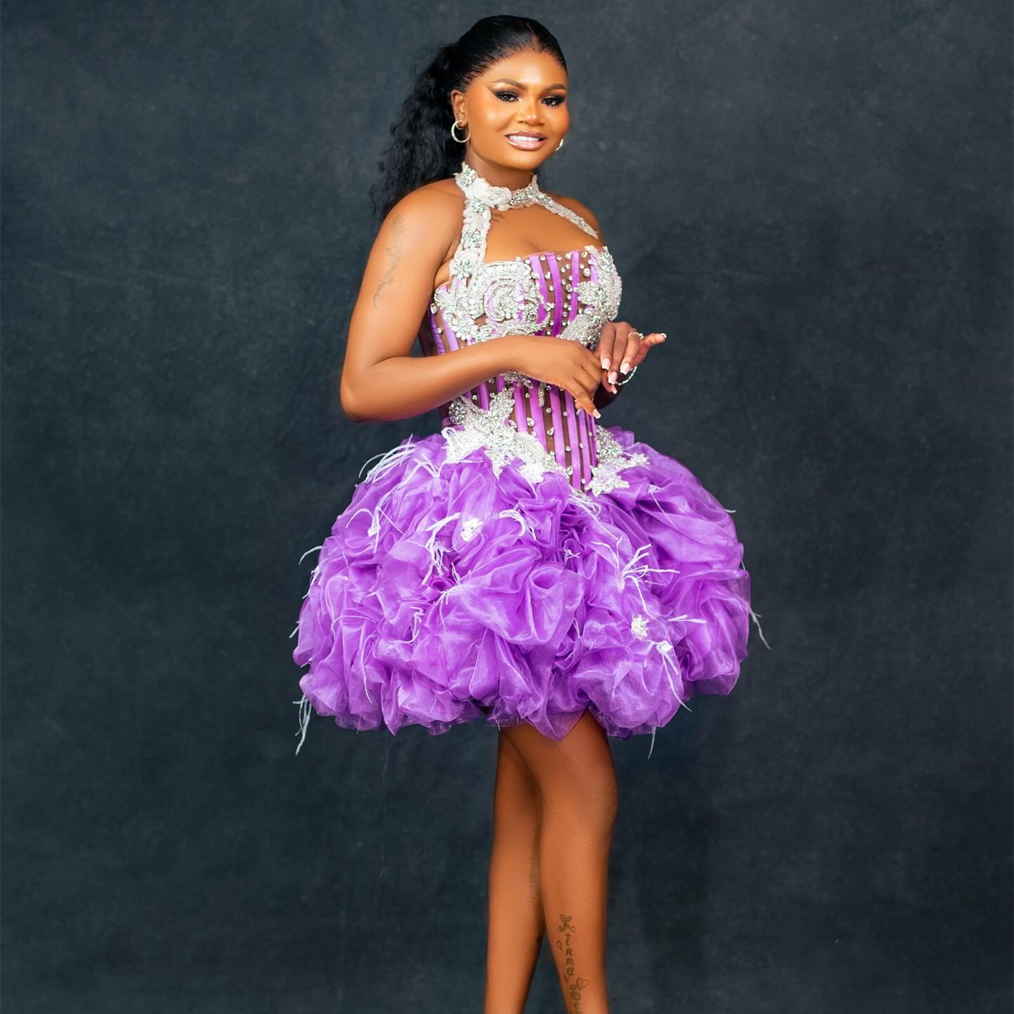 2024 Lilac Homecoming Dresses Prom Evening Ball Gown Lace Beaded Crystals Short Mini Party Graduation Cocktail Birthday Holiday Club Gowns Dress ZJ142