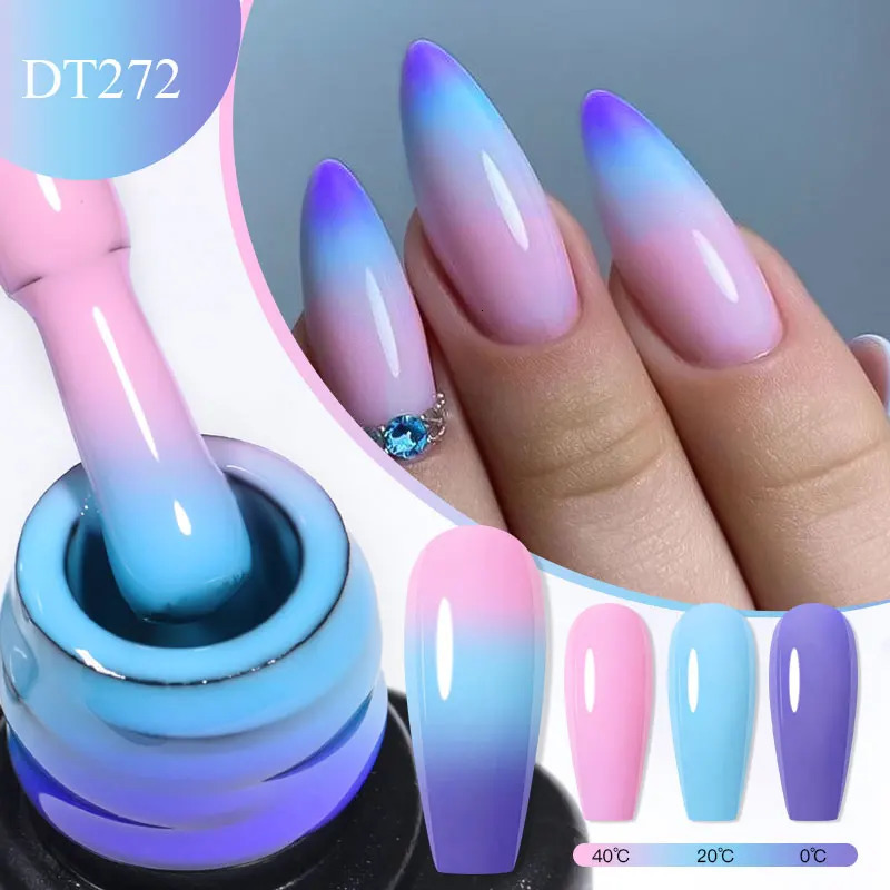 7ml gel nail polish 3 layers of temperature change gel winter grey semi anent soap UV LED nail art varnish 240625