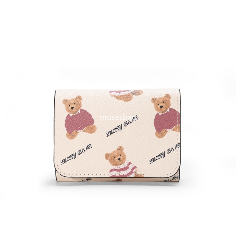 Fashionable Women's Designer Practical Multi functional Commuting Wallet PU American Classic Retro Lightweight Three Fold Short Clip Purse Wallet